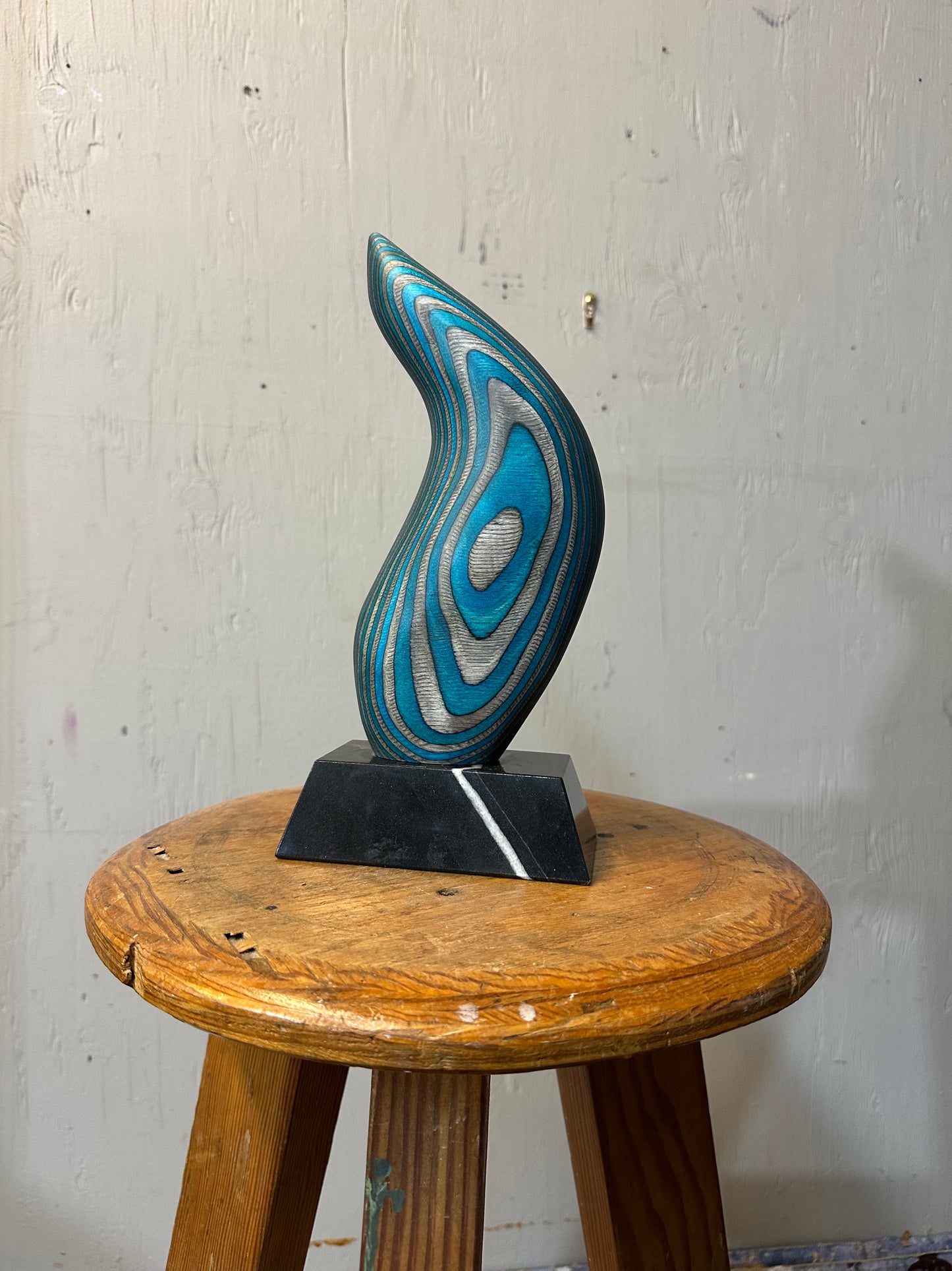 "Blue Flame" Birch Sculpture